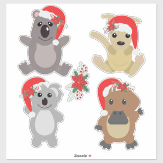 Aussie kerstdieren sticker