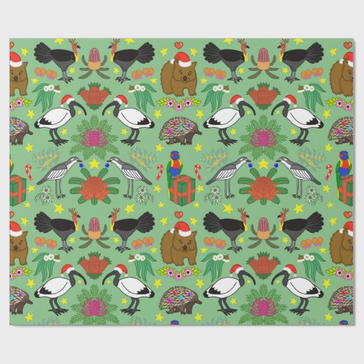 Aussie Kerstmis Cadeaupapier (Vlak)