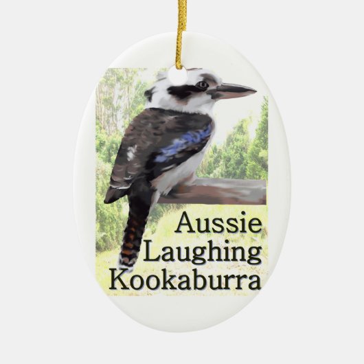 Aussie Laughing Kookaburra Keramisch Ornament (Voorkant)