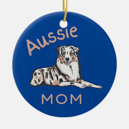 Aussie Ma Australian Shepherd Aussie Dog Keramisch Ornament (Voorkant)