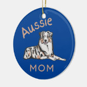 Aussie Ma Australian Shepherd Aussie Dog Keramisch Ornament (Links)