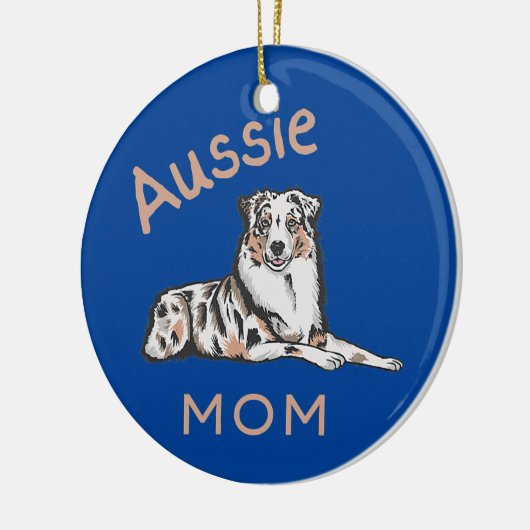 Aussie Ma Australian Shepherd Aussie Dog Keramisch Ornament (Links)