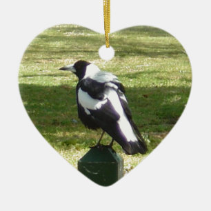 Aussie Magpie Keramisch Ornament