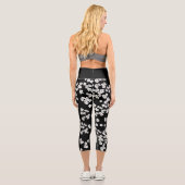 Aussie Noir et Blanc Daisies Capri Leggings (Verso)