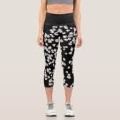 Aussie Noir et Blanc Daisies Capri Leggings (Recto)