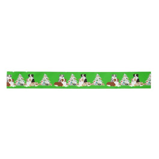 Aussie-paren, kerstbomen en Puppies Lint (Voorkant)