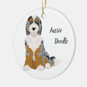 Aussie Poedel mix, Aussiedoodle Kerst Ornament (Links)