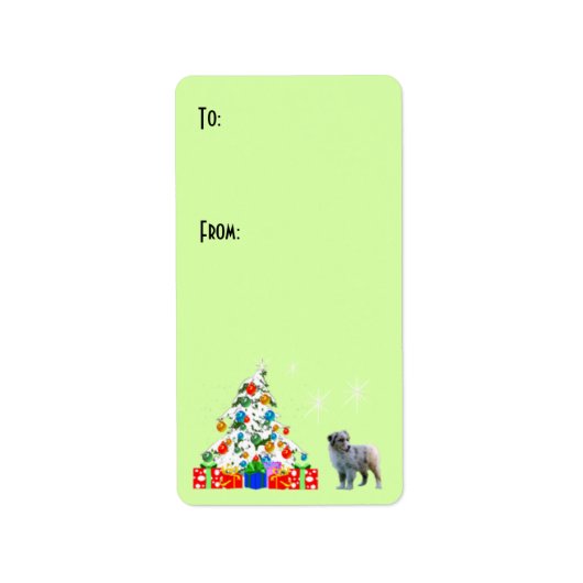 Aussie Puppy Christmas Gift tag Étiquette (Devant)