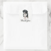 Aussie Puppy Dog Australian Shepherd Dank u Vierkante Sticker (Tas)