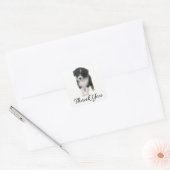 Aussie Puppy Dog Australian Shepherd Dank u Vierkante Sticker (Envelop)