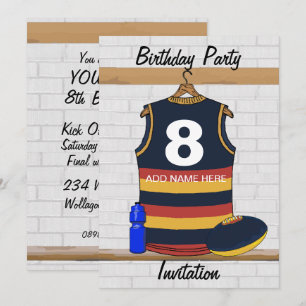 Aussie Rules Jersey Birthday - uitnodiging