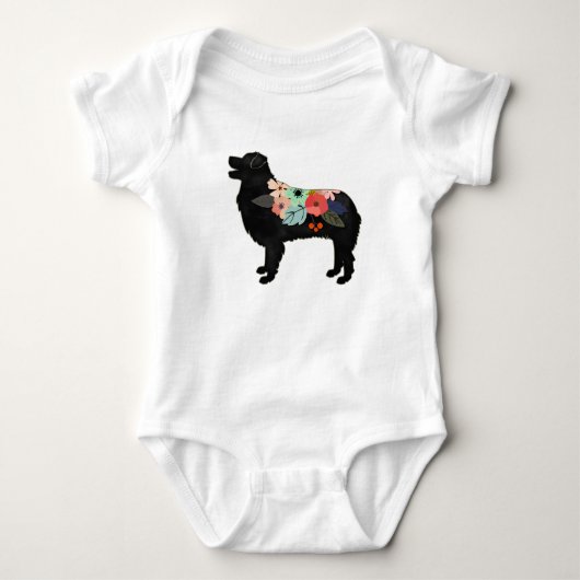Aussie Shepherd Hondenras Bohemian Floral Saddle Romper (Voorkant)