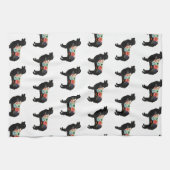 Aussie Shepherd Hondenras Bohemian Floral Saddle Theedoek (Horizontaal)