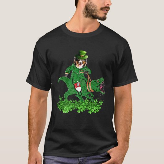 Aussie Shepherd St Patricks Day Dog Patty T-shirt (Voorkant)
