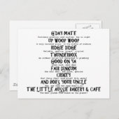 Aussie Slang Briefkaart (Voorkant / Achterkant)