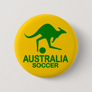 Aussie voetbalgroen ronde button 5,7 cm