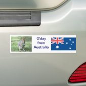 Aussie Wallaby G'day Bumpersticker (Op auto)