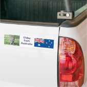 Aussie Wallaby G'day Bumpersticker (Op Truck)