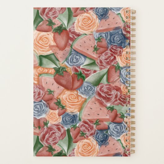 Aussie Zomer - Watermeloen & Aardbeien BuJo Planner (Achterkant)