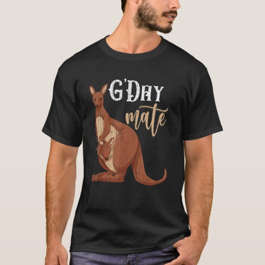 Aussie Zoo Animal Australia G Day Mate Kangaroo T-shirt (Voorkant)