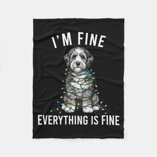 Aussiedoodle Christmas I'm Fine Everything Is Fine Fleece Deken (Voorkant)