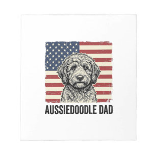 Aussiedoodle vader patriottisch vintage hond shirt notitieblok