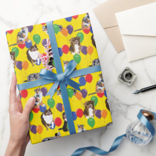 Aussies Australische Shelherds en Feestballonnen Cadeaupapier