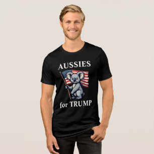 Aussies voor Trump Koala Beer American Flag Tri-Blend Shirt
