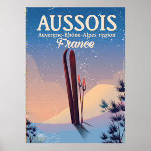 Aussois Auvergne-Rhône-Alpes France affiche de ski