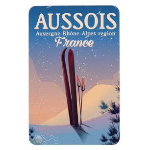 Aussois Auvergne-Rhône-Alpes France ski poster Magneet