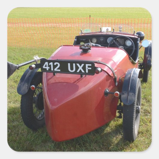  Austin 7 Sportscar Vierkante Sticker (Voorkant)