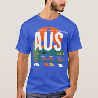 Austin AUS Airport Code Bagage Label T-shirt