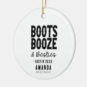 Austin Bachelorette Boots Booze Besties Custom Keramisch Ornament (Links)