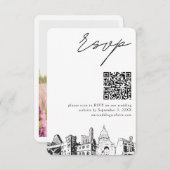 Austin Bruiloft RSVP QR Code Kleine Behuizing Kaar Informatiekaartje (Voorkant / Achterkant)