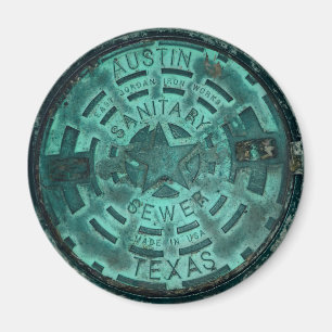 Austin City Texas Manhole-Hoesje Magneet