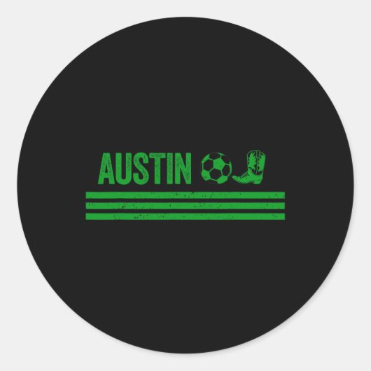 Austin Cowboy Boot Footll Club Ronde Sticker (Voorkant)