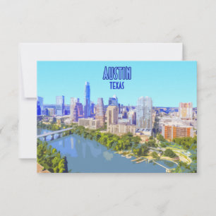 Austin Downtown Texas Flat Kaart