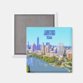 Austin Downtown Texas  Magneet (Voorkant / Achterkant)