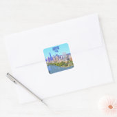 Austin Downtown Texas  Vierkante Sticker (Envelop)