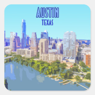 Austin Downtown Texas  Vierkante Sticker