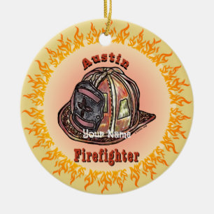 Austin Firefighter Keramisch Ornament
