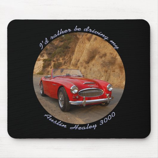 Austin Healey Red Sportscar Mousepad Muismat (Voorkant)