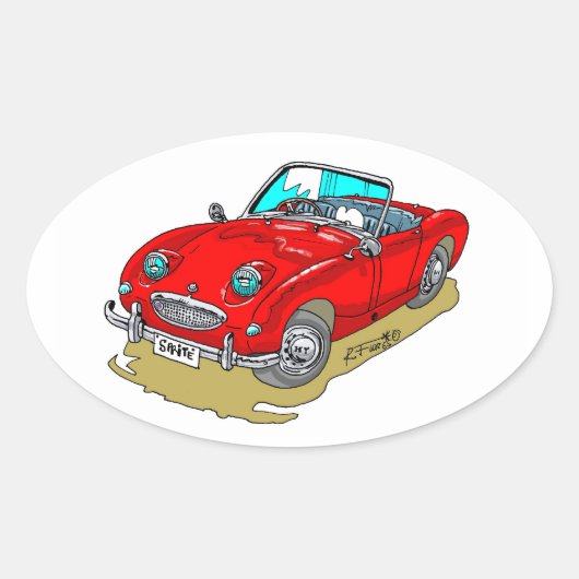 Austin-Healey Sprite Ovale Sticker (Voorkant)