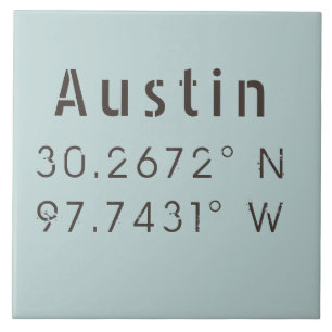 Austin Latitude-lengte Tegeltje