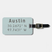 Austin Latitude Longitude Bagagelabel (Voorkant horizontaal)