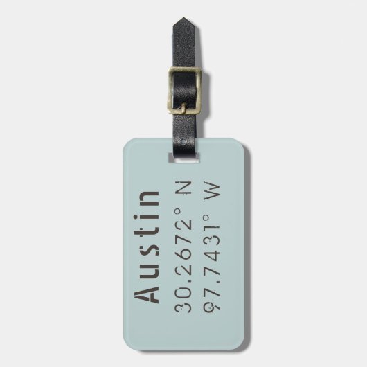 Austin Latitude Longitude Bagagelabel (Voorkant verticaal)