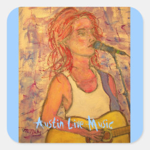 Austin Live Music Vierkante Sticker