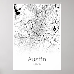 Austin Map - Texas - City Map Poster