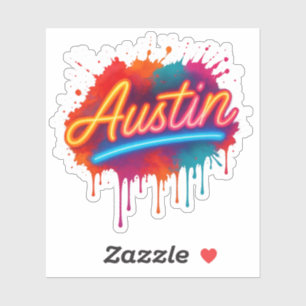 Austin Neon Street Art & Poster Design Sticker