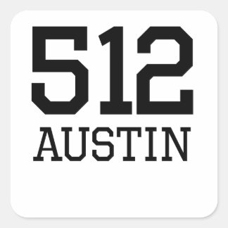 Austin netnummer 512 vierkante sticker